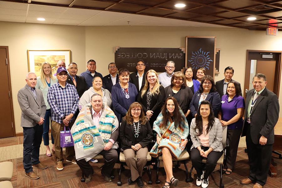 Group of the SJC Leadership team with representatives from the Jicarilla Apache Tribe signing the MOU